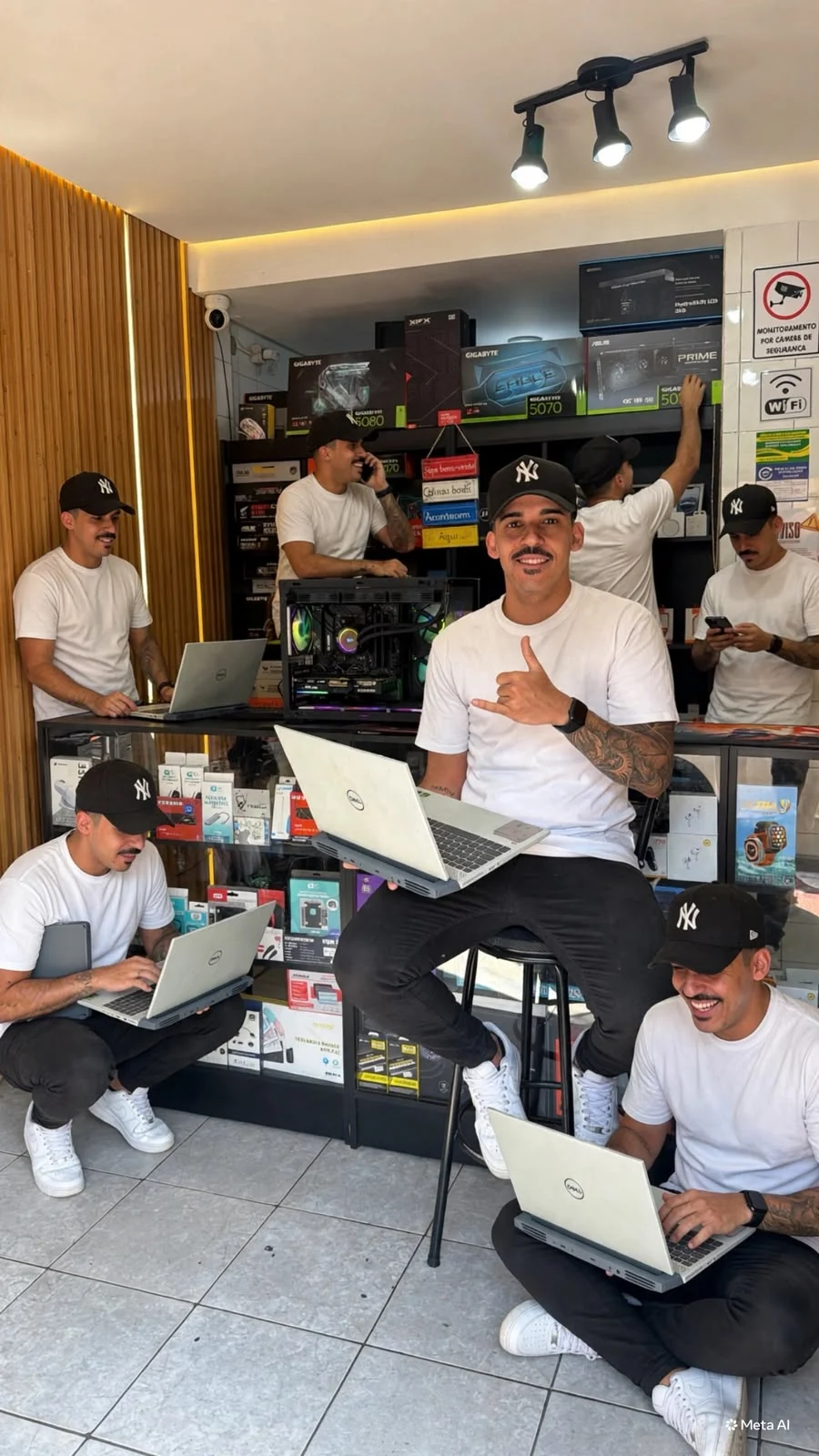 Henrique em diferentes momentos do dia a dia na Capucho Informática